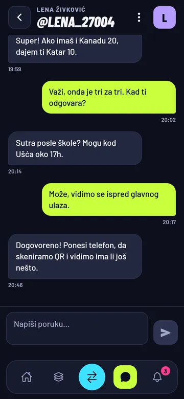 Razgovor dva kolekcionara koji dogovaraju razmenu sličica